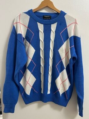 Vintage Dior Blue with White & Pink Accents (Size- M)
